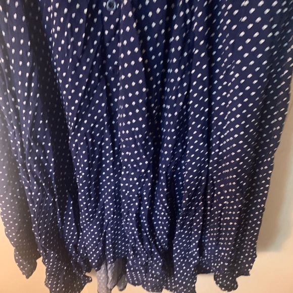 Midi Navy Blue Polka Dot Heart Shirt Dress Torrid 0X - Picture 3 of 11